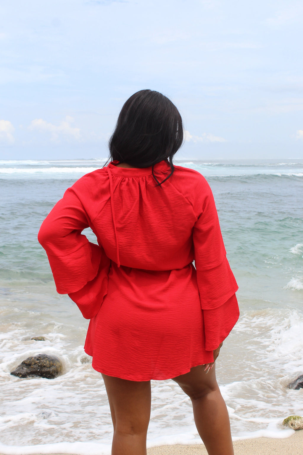 Robe kimono rouge - Red kiss