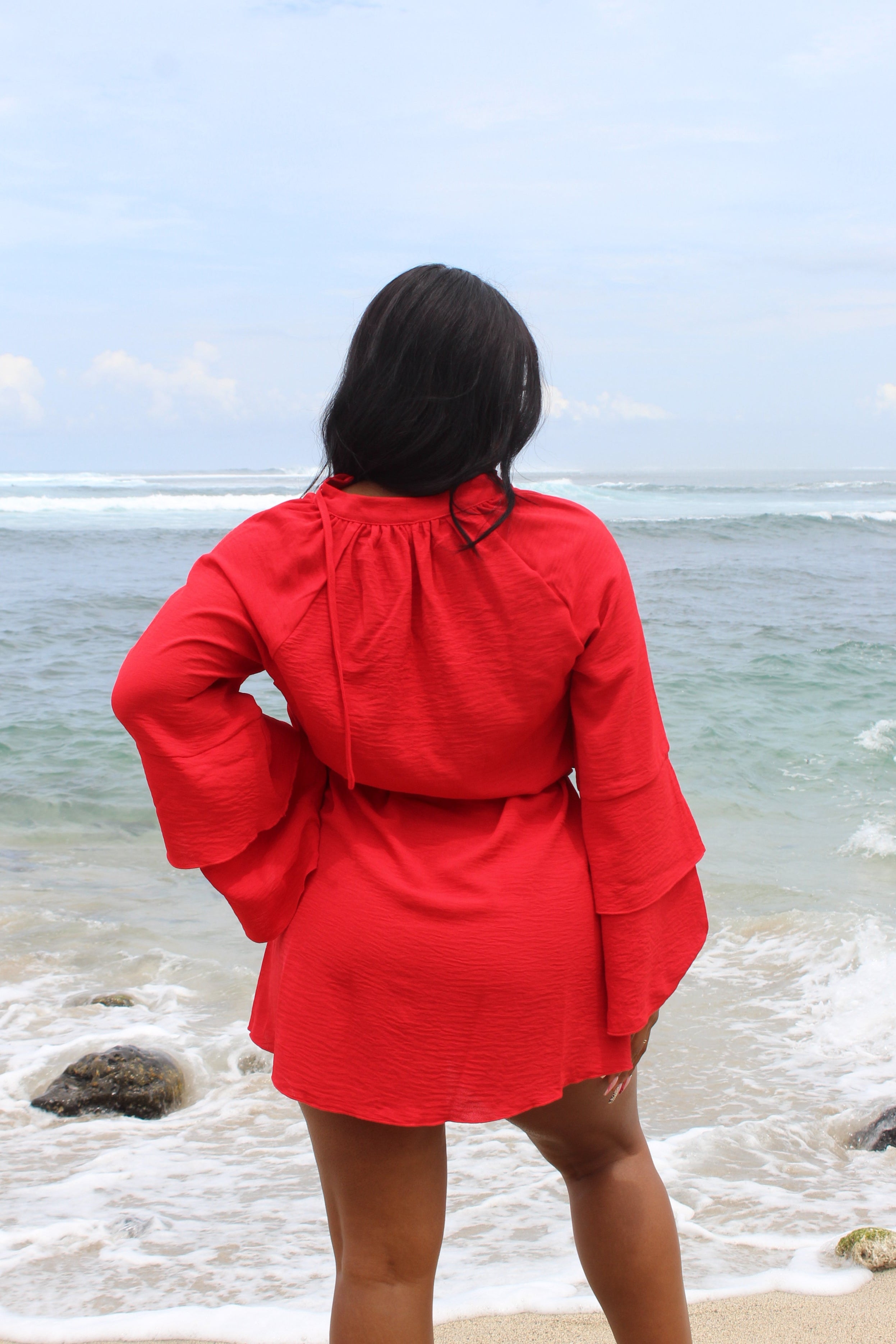 Robe kimono rouge - Red kiss