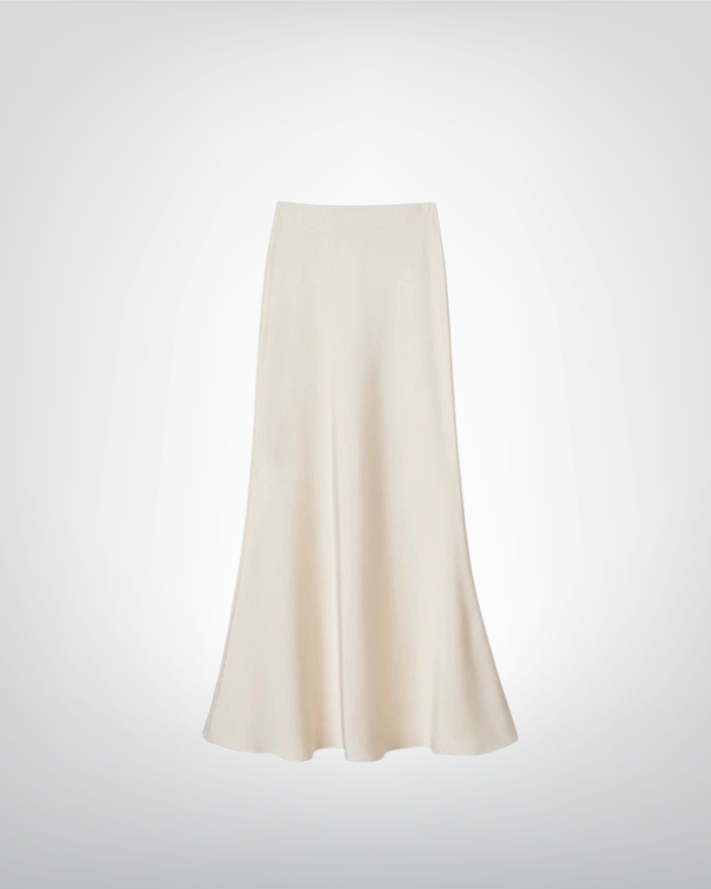 Jupe crayon satin beige