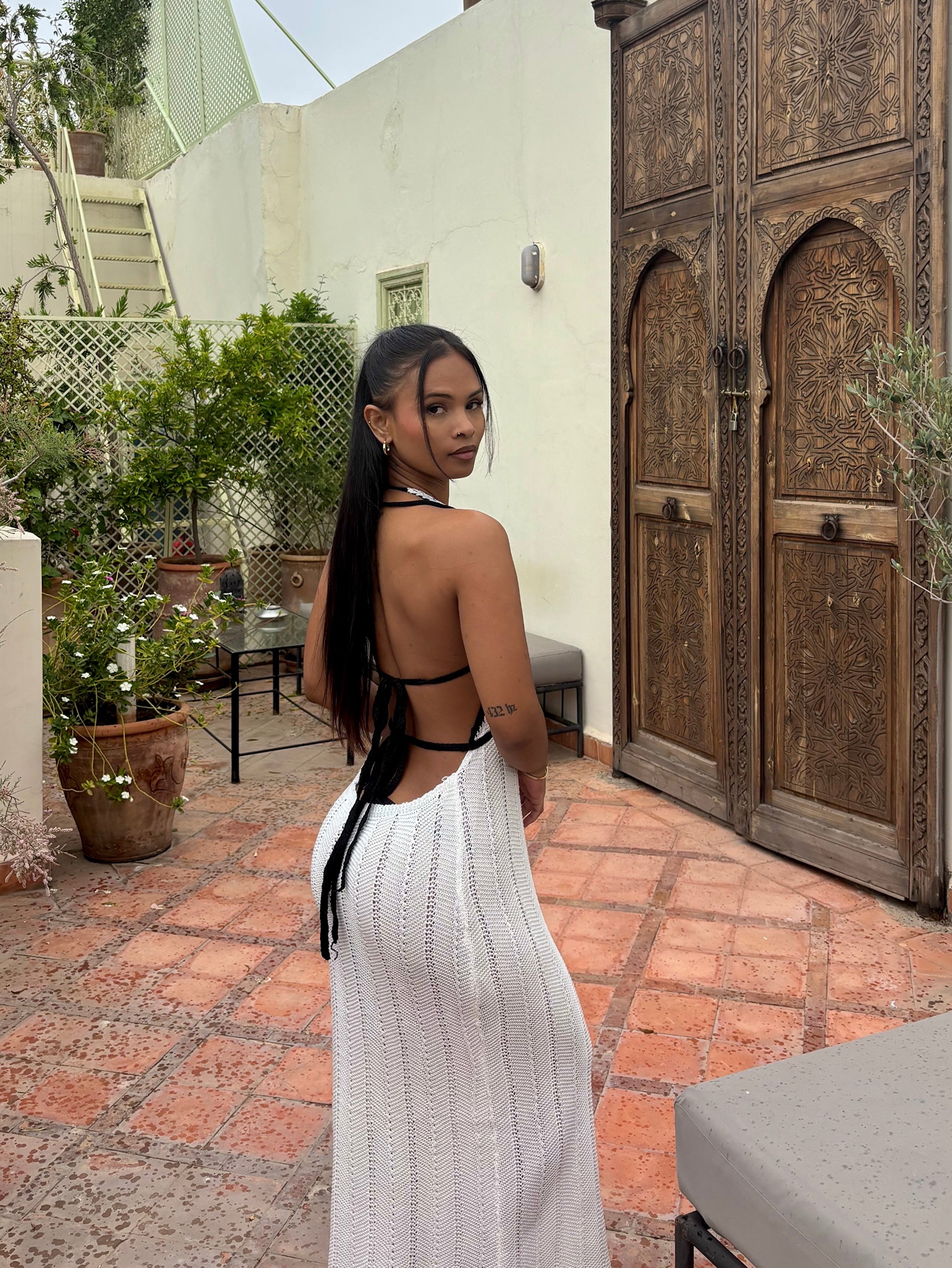 Robe longue tricot blanche  - Casablanca