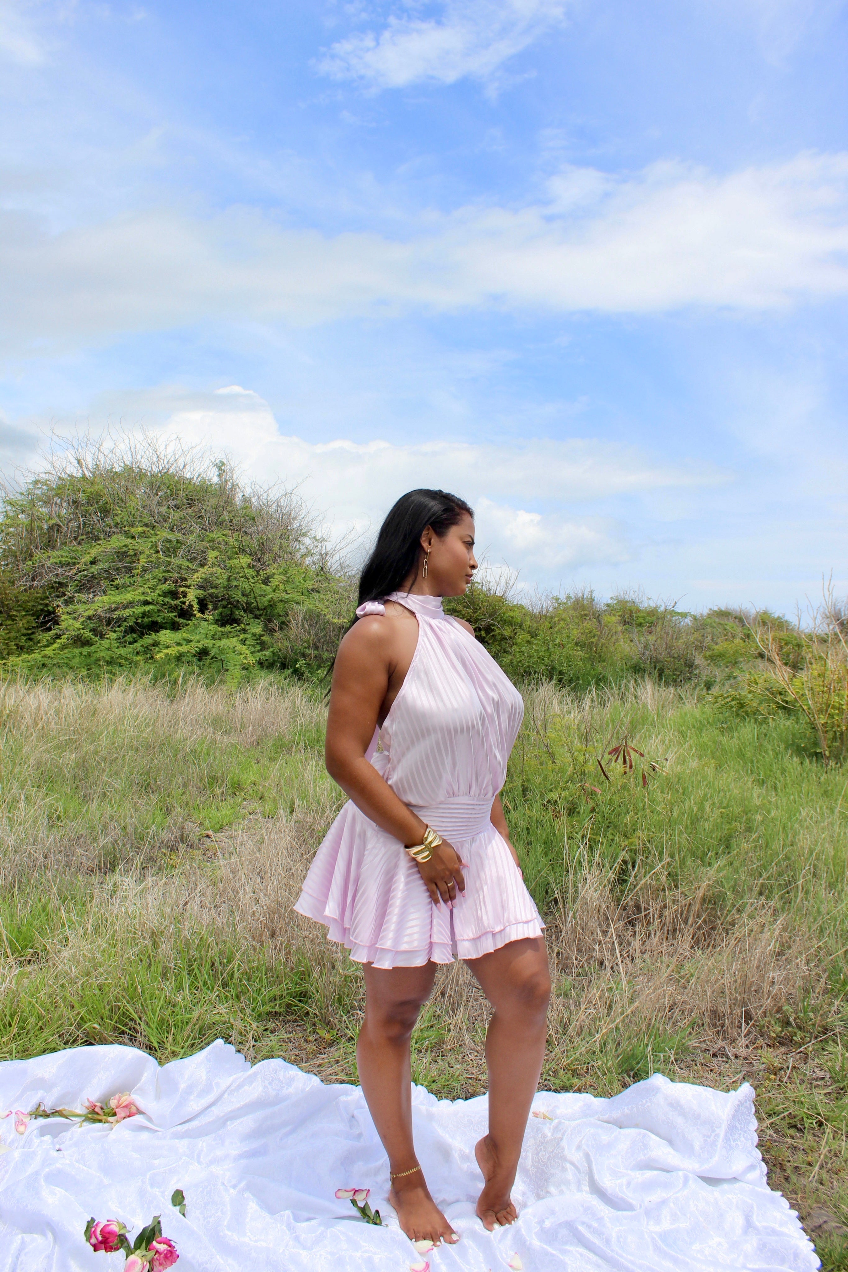 Robe patineuse rose poudré - Butterfly