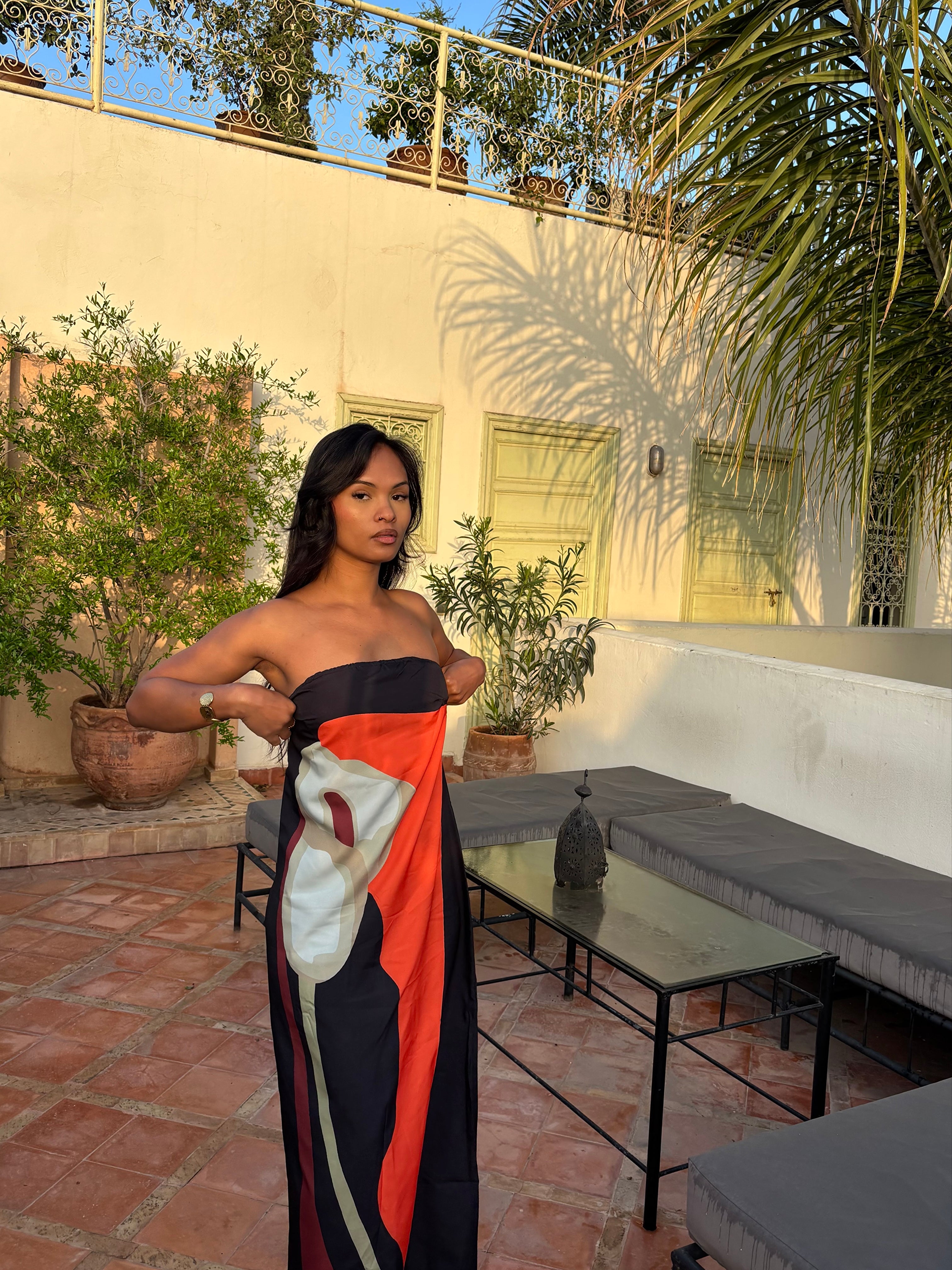 Robe longue bustier fleuris - Mirage