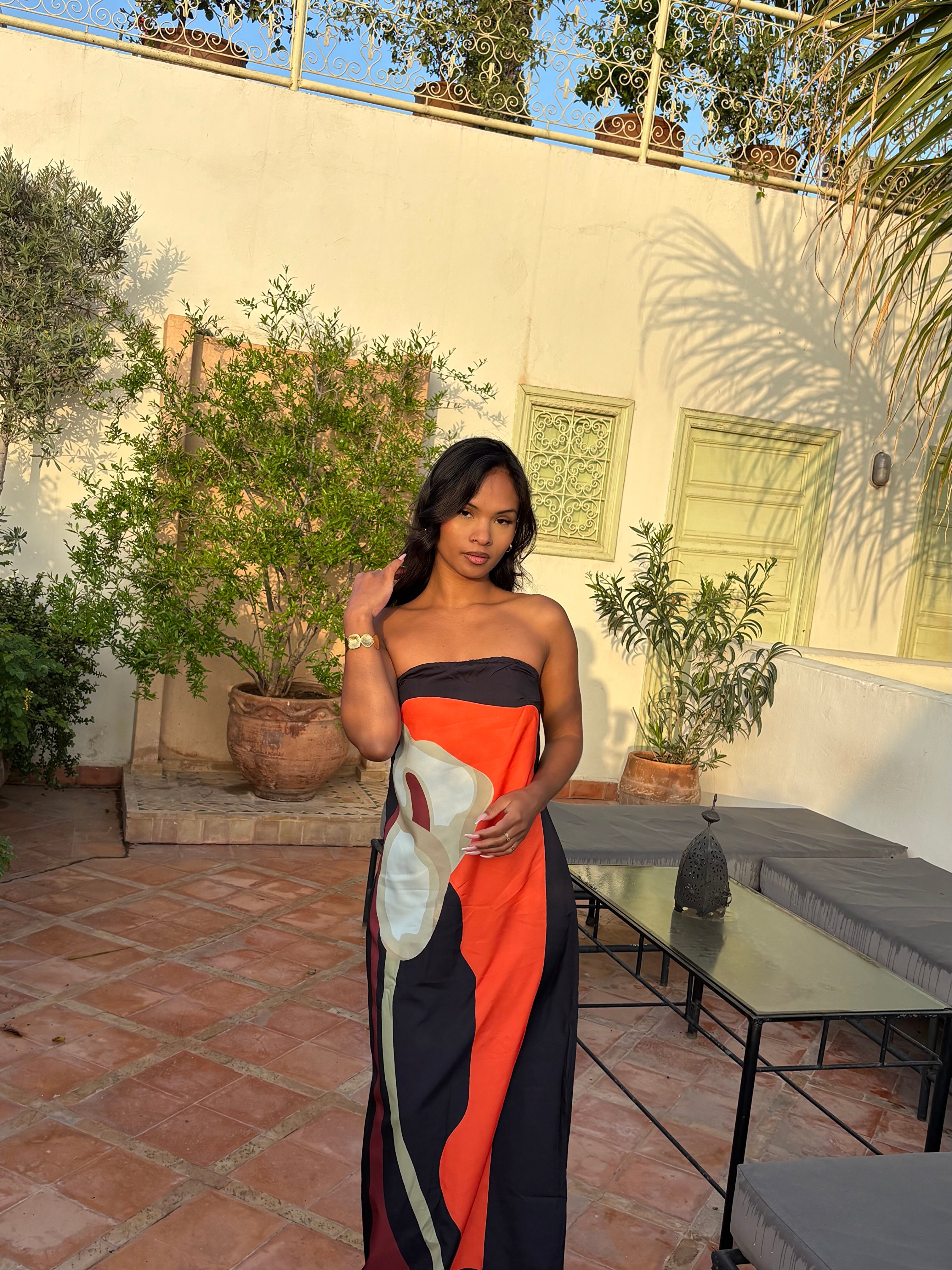 Robe longue bustier fleuris - Mirage