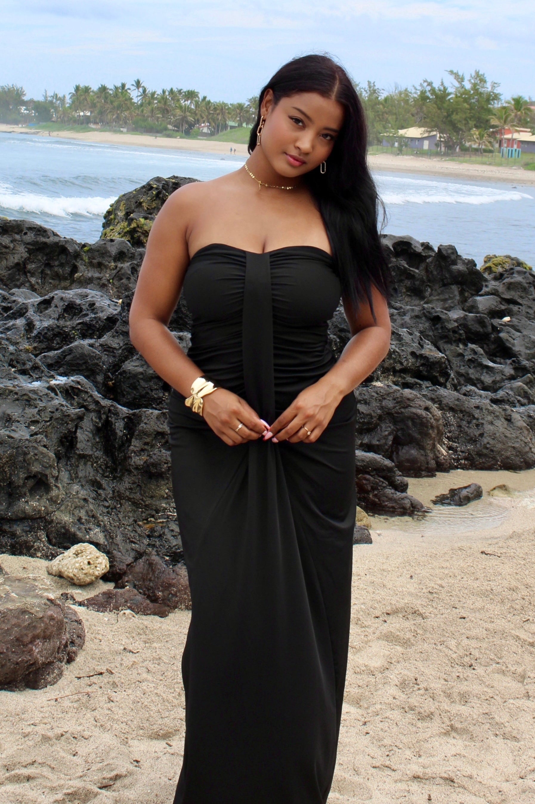 Robe longue bustier noire - Obsession