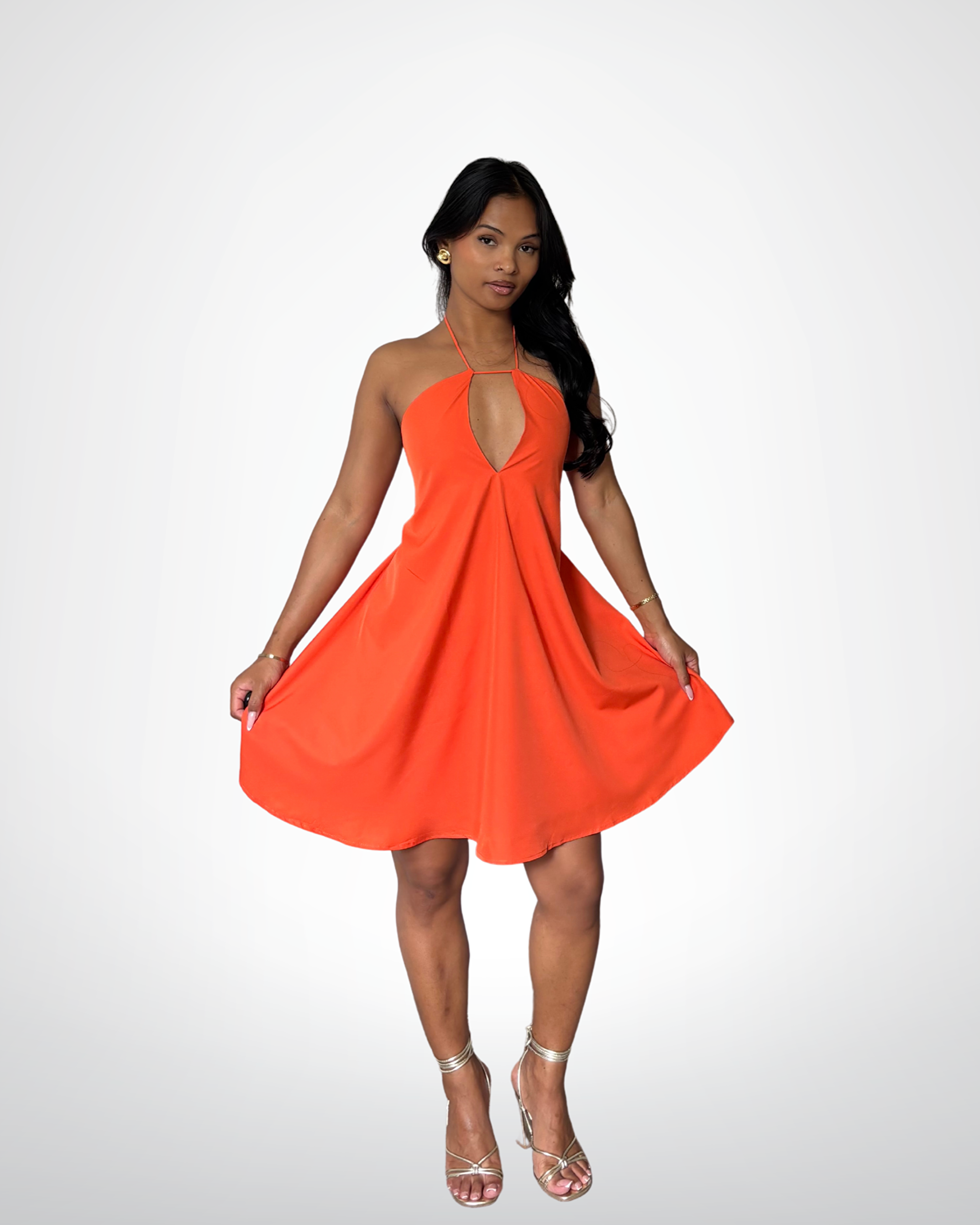 Robe volante orange - Clémentine
