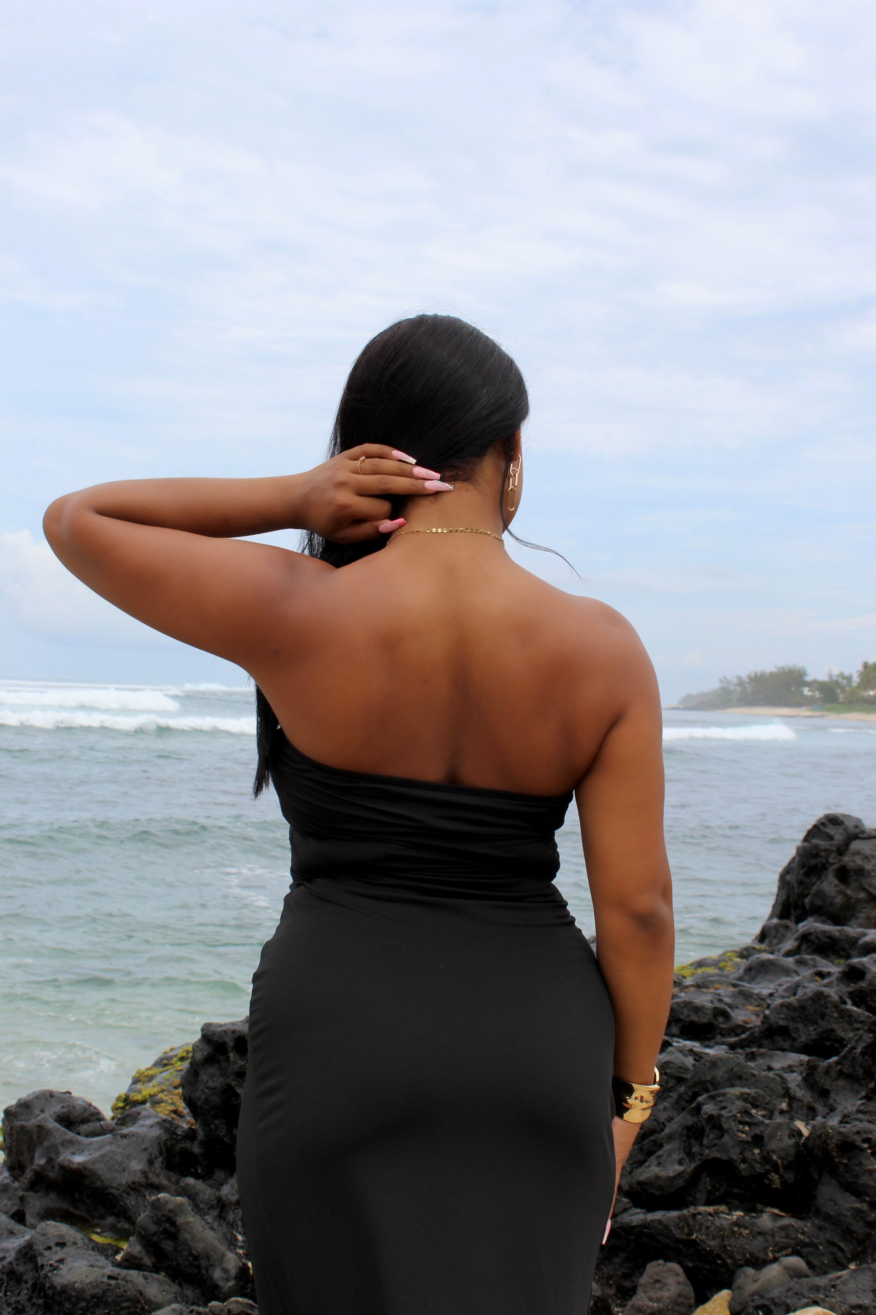 Robe longue bustier noire - Obsession