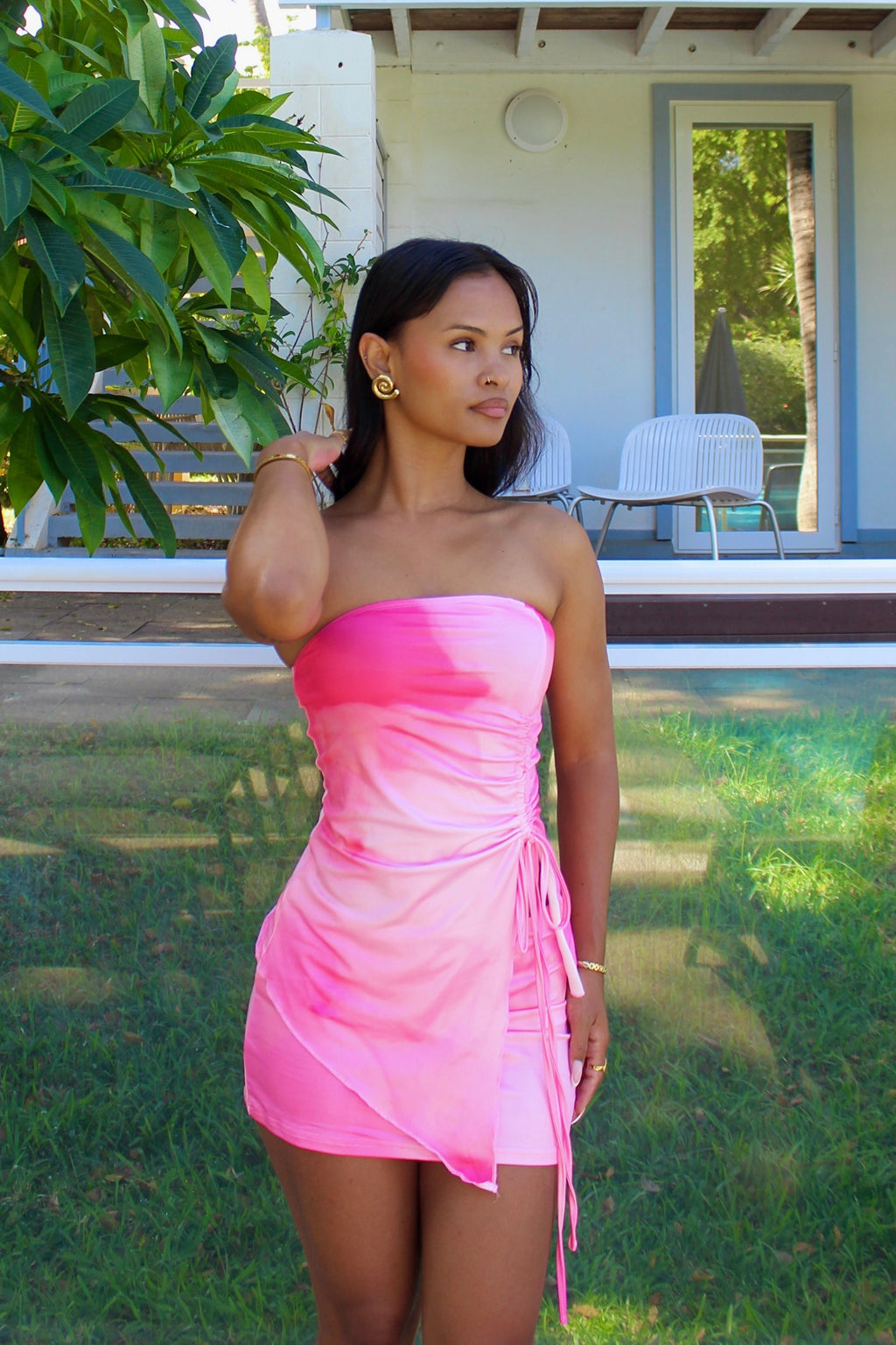 Ensemble Top  Bustier & Jupe rose – Frangipanier