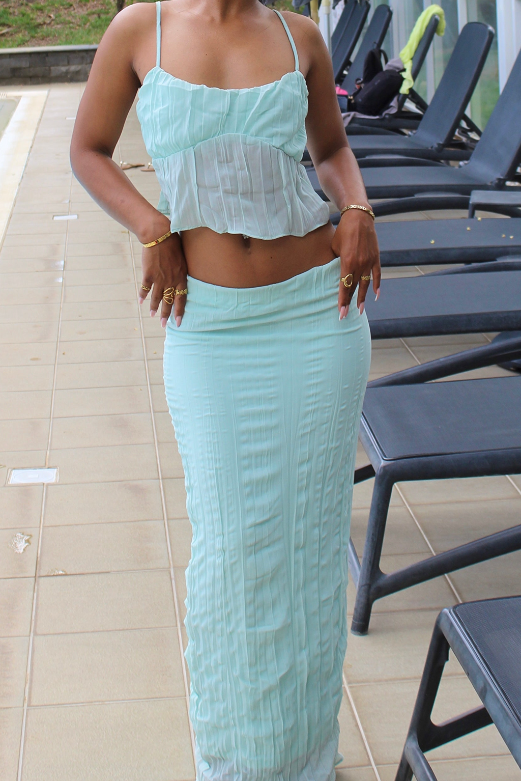Ensemble Top et Jupe Longue Vert Pastel - Lys