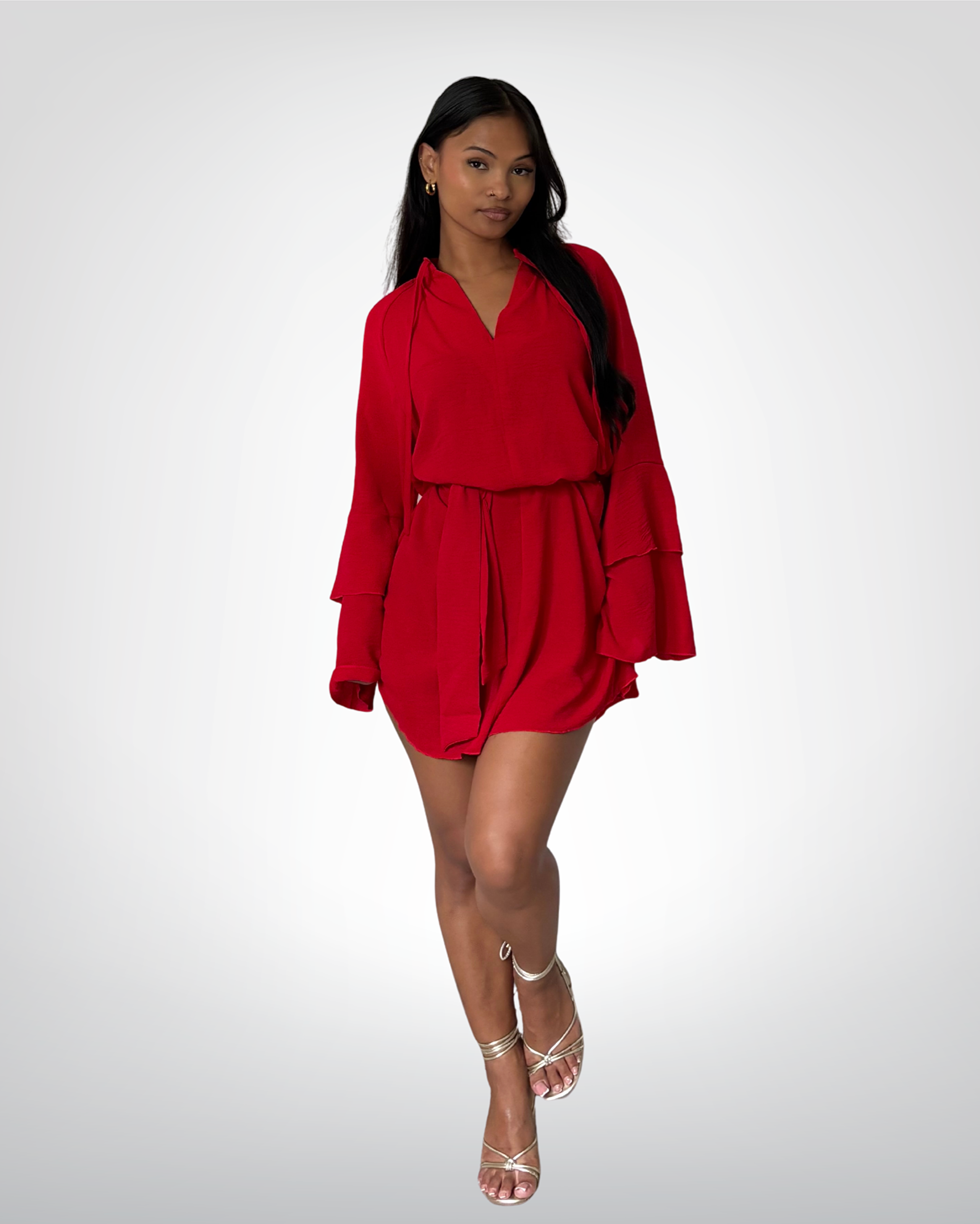 Robe kimono rouge - Red kiss