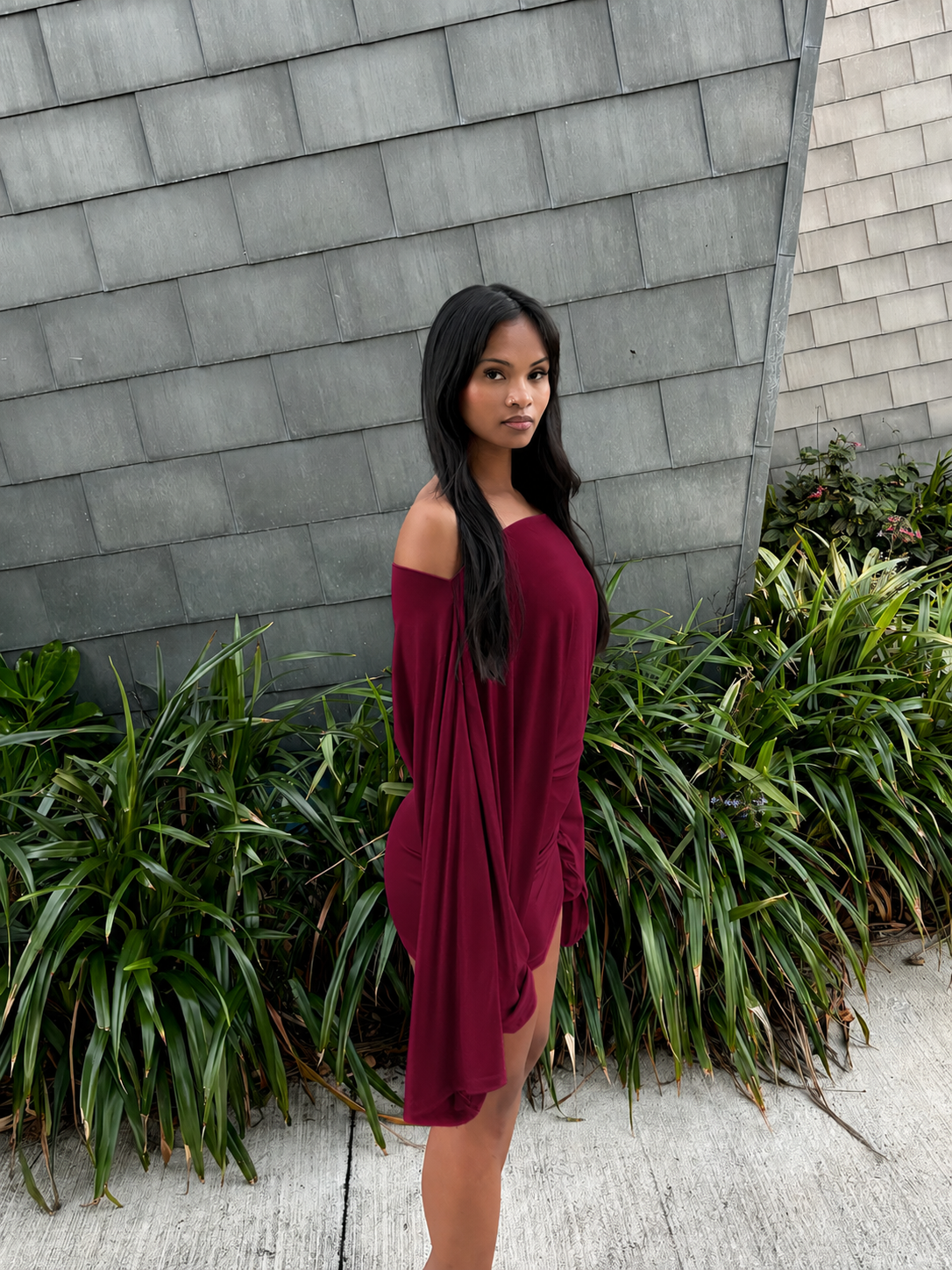 Robe courte bordeaux - Kate (Précommande)