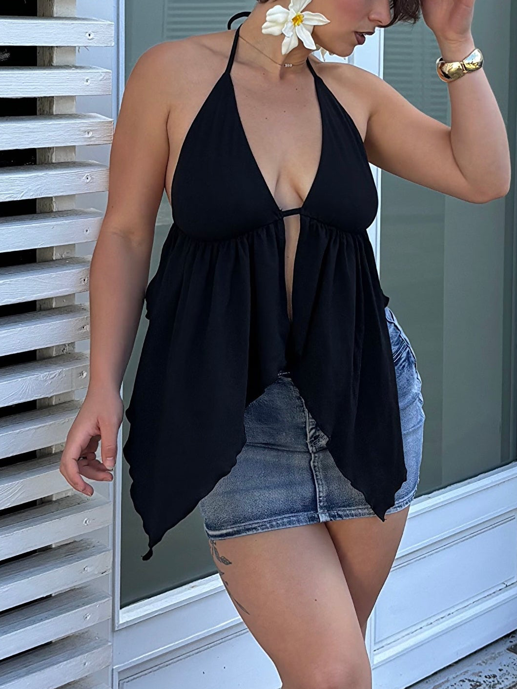 Top Franges Dos Nu - Christina