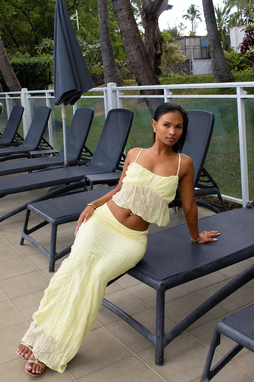Ensemble Top et Jupe Longue Jaune Pastel - Mimosa