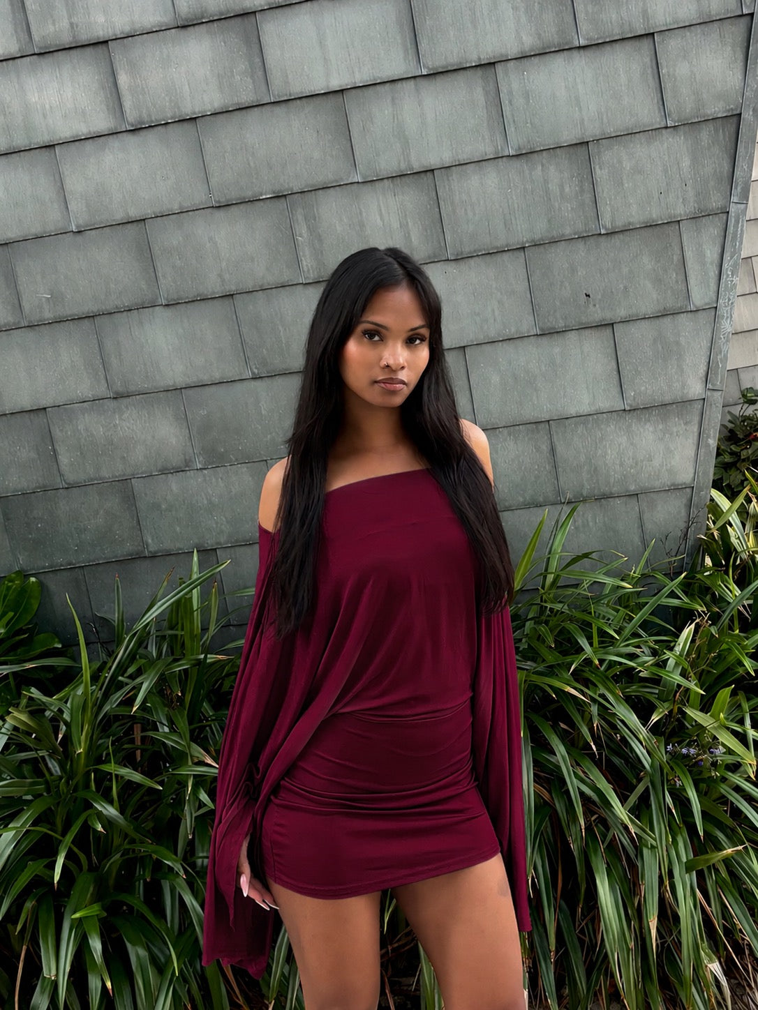 Robe courte bordeaux - Kate (Précommande)